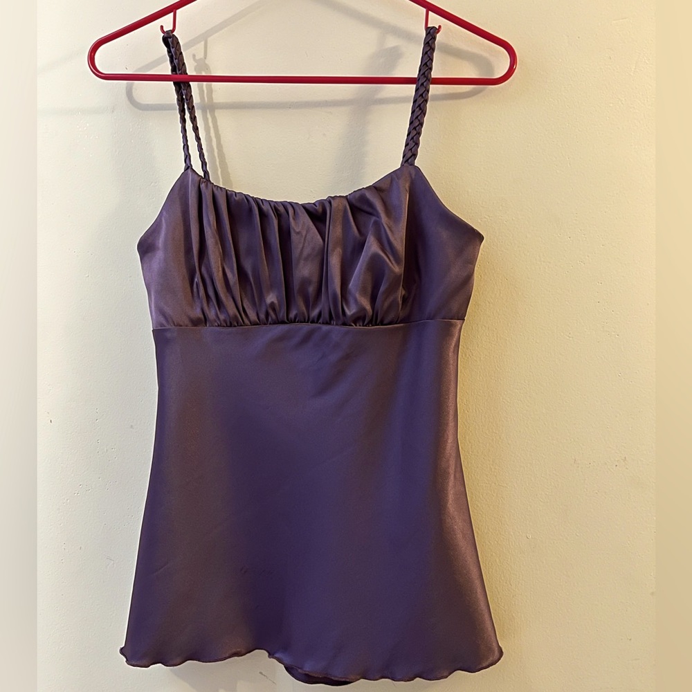 Satin purple mauve top